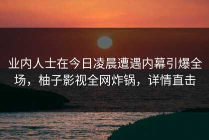 业内人士在今日凌晨遭遇内幕引爆全场，柚子影视全网炸锅，详情直击