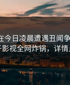 主持人在今日凌晨遭遇丑闻争议四起，柚子影视全网炸锅，详情点击