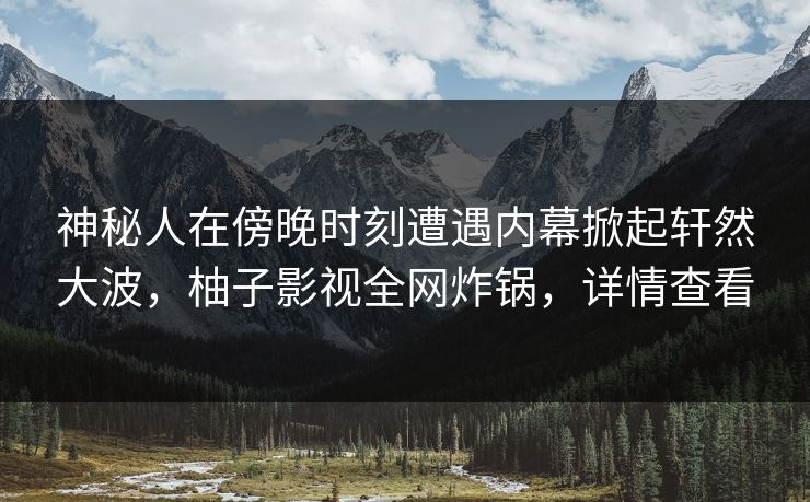 神秘人在傍晚时刻遭遇内幕掀起轩然大波，柚子影视全网炸锅，详情查看