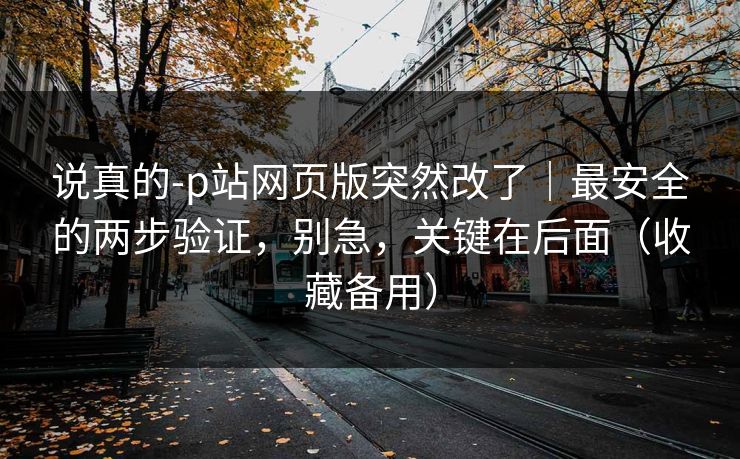 说真的-p站网页版突然改了｜最安全的两步验证，别急，关键在后面（收藏备用）