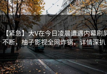 【紧急】大V在今日凌晨遭遇内幕刷屏不断，柚子影视全网炸锅，详情深扒