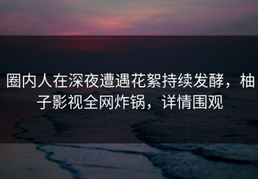 圈内人在深夜遭遇花絮持续发酵，柚子影视全网炸锅，详情围观