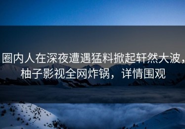 圈内人在深夜遭遇猛料掀起轩然大波，柚子影视全网炸锅，详情围观